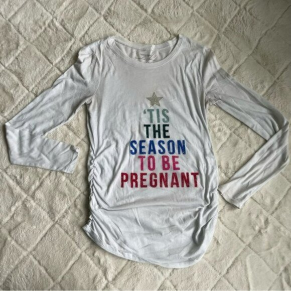 Motherhood Maternity | "Tis The Season To Be Pregnant" Tee | Size Extra Small - Picture 2 of 11